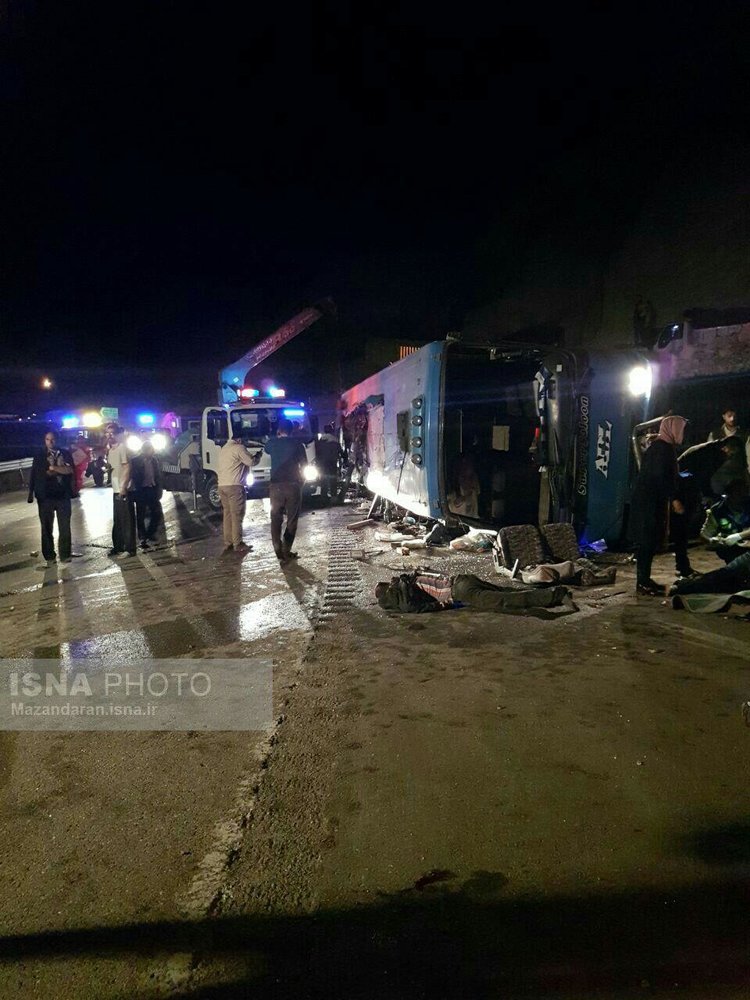 واژگونی اتوبوس گچسارانی