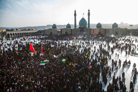 تشییع دو شهید مدافع حرم در مسجد مقدس جمکران