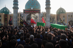 تشییع دو شهید مدافع حرم در مسجد مقدس جمکران