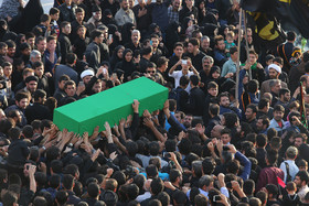 تشییع دو شهید مدافع حرم در مسجد مقدس جمکران