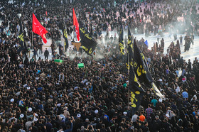 تشییع دو شهید مدافع حرم در مسجد مقدس جمکران