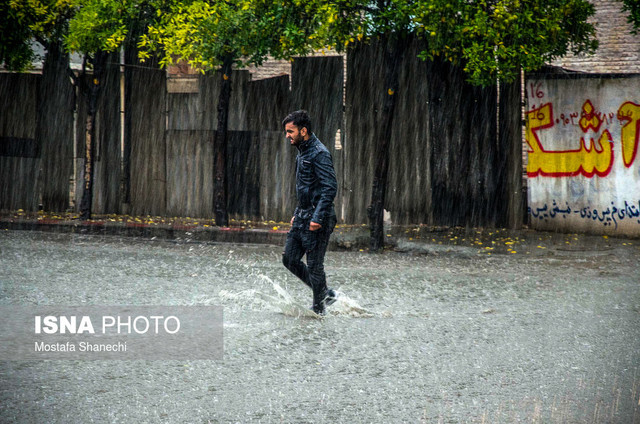 بارش شدید باران در ساری