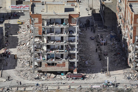 نمای هوایی از شهر زلزله زده سر پل ذهاب - کرمانشاه