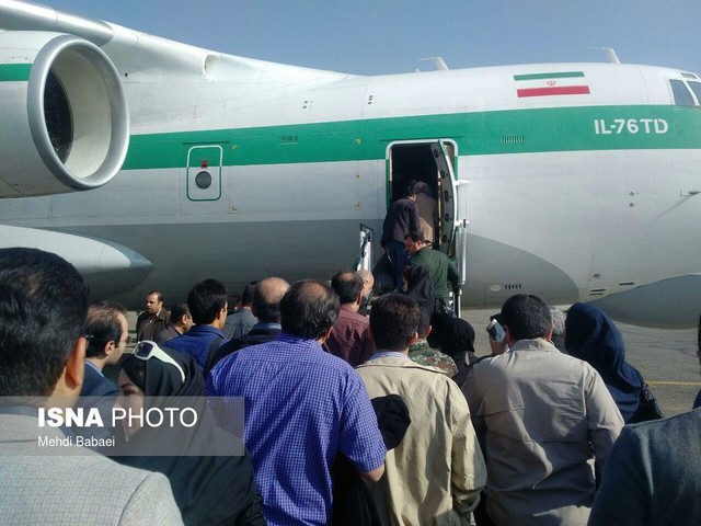 امدادرسانی به مصدومان زلزله کرمانشاه با یک فروند هواپیمای آنتونوف 
