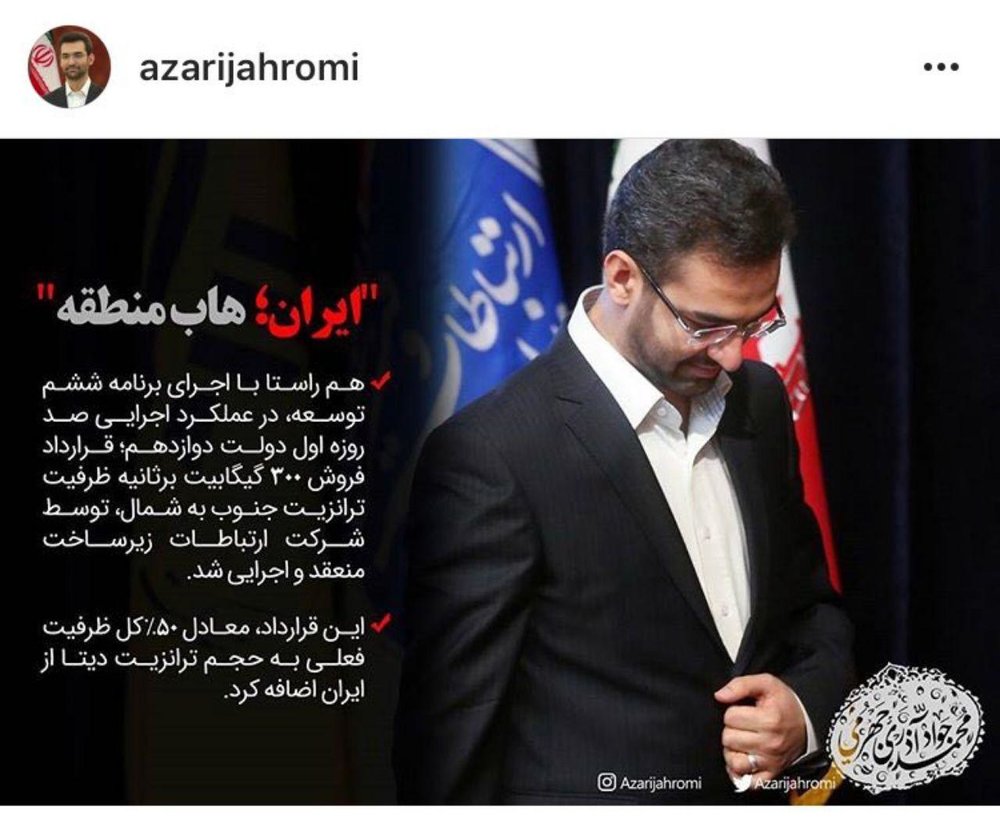افزایش پنجاه درصدی ظرفیت ترانزیت دیتای کشور
