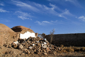 زلزله استان کرمان -  خسارات وارد شده به منازل مسکونی در  روستای گروک شهر راور 