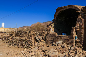 زلزله استان کرمان - خسارات وارد شده به منازل مسکونی در روستای گروک شهر راور 