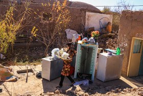 زلزله استان کرمان - خسارات وارد شده به منازل مسکونی در روستای گروک شهر راور 