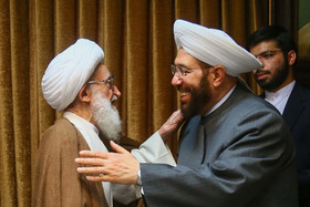 دیدار شیخ احمد بدرالدین حسون مفتی اعظم سوریه با آیت‌الله نوری همدانی در قم