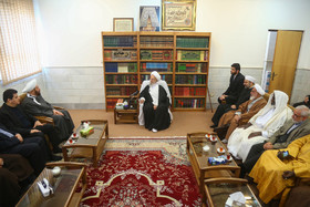 دیدار شیخ احمد بدرالدین حسون مفتی اعظم سوریه با آیت‌الله مکارم شیرازی در قم