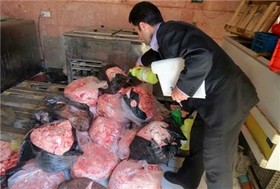 کشف و معدوم سازی 250 کیلوگرم گوشت فاسد و غیر مصرف انسانی در ملکان