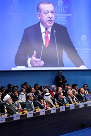 سخنرانی اردغان رییس جمهور ترکیه در اجلاس فوق العاده سران سازمان همکاری اسلامی استانبول 