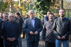 مهدی تاج رییس فدراسیون فوتبال در مراسم تشییع پیکر محمد صالحی، پیشکسوت داوری فوتبال ایران