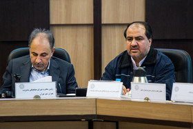 محمدعلی نجفی شهردار تهران و احد صادقی رئیس سازمان پیشگیری و مدیریت بحران شهر تهران در جلسه اضطراری ستاد مدیریت بحران شهر تهران