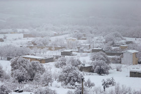 طبیعت برفی روستای حیدره در همدان