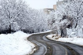 بارش برف در همدان