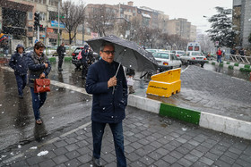 بارش برف در شمال تهران - میدان قدس