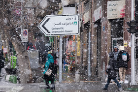 بارش برف در شمال تهران - میدان قدس