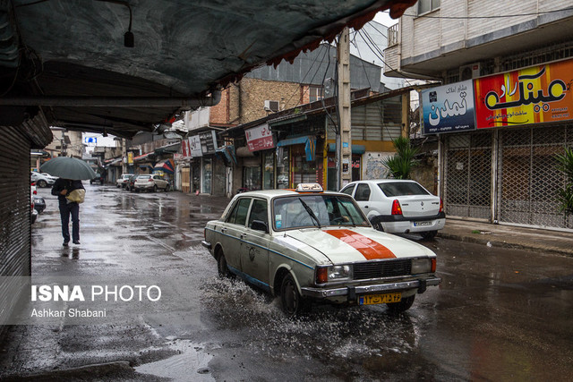 بارش باران در استان رشت