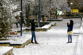 بارش برف در همدان