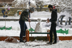 بارش برف در همدان