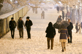 بارش برف در همدان