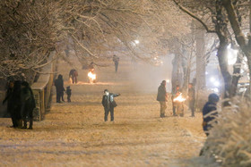 بارش برف در همدان