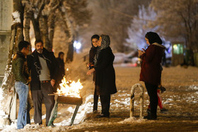 بارش برف در همدان