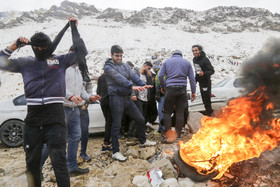 بارش برف در منطقه تاراز، استان خوزستان