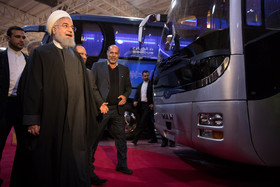 بازدید حسن روحانی رییس جمهور از نمایشگاه ناوگان حمل و نقل جاده‌ای و درون شهری