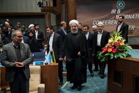 ورود حسن روحانی، رییس جمهور به مراسم اختتامیه سی‌و یکمین جشنواره بین‌المللی خوارزمی