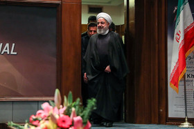 ورود حسن روحانی، رییس جمهور به مراسم اختتامیه سی‌و یکمین جشنواره بین‌المللی خوارزمی