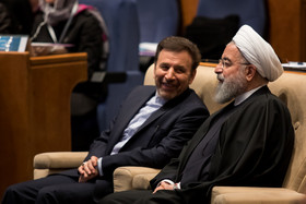  حسن روحانی و محمود واعضی در مراسم اختتامیه سی‌و یکمین جشنواره بین‌المللی خوارزمی