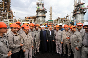 افتتاح فاز اول طرح افزایش تولید و ارتقای کیفیت بنزین و نفت گاز پالایشگاه نفت بندرعباس با حضور حسن روحانی، رییس جمهور