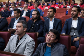 خداداد عزیزی و احمدرضا عابدزاده در هتل المپیک در روز حضور جیانی اینفانیتو رییس فیفا در تهران