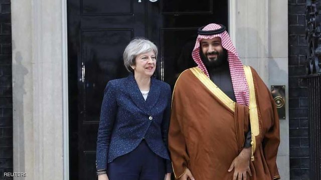 دیدار می و ولیعهد سعودی در میان اعتراض‌ها/ریاض و لندن به دنبال تبادل تجاری ۹۰ میلیارد دلاری