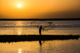 ماهیگیری با استفاده از تور دستی (سلیه) در میان مردم شهر و روستاهای آبادان رواج دارد.