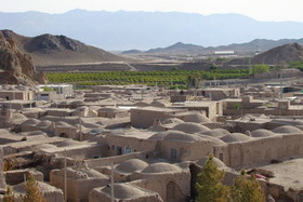 نمایش همجواری فضای تاریخی و درختچه‌های زرشک در سفر به روستای افین