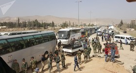 ۴۰۰۰ فرد مسلح و خانواده‌هایشان از طریق گذرگاه الوافدین در غوطه شرقی خارج شده‌اند