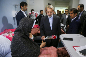 علی لاریجانی، رییس مجلس شورای اسلامی در افتتاح بیمارستان ۱۷۲تختخوابی شهدای قم