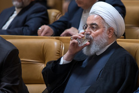 حسن روحانی رییس جمهور در مراسم دوازدهمین سالروز ملی فناوری هسته‌ای