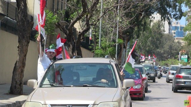 تظاهرات در شیلی، فلسطین و لبنان در اعتراض به حمله آمریکا به سوریه+تصاویر