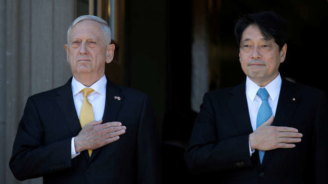 وزیر دفاع ژاپن در پنتاگون: حملات غرب به سوریه پیامی به کره شمالی بود