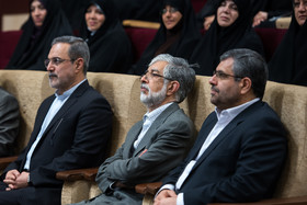 حضور غلامعلی حداد عادل رئیس فرهنگستان زبان و ادب فارسی ، سید محمد بطحایی وزیر آموزش و پرورش در  مراسم بزرگداشت روز معلم 