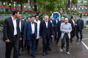 حضور علی لاریجانی ریاست مجلس شورای اسلامی در بیمارستان نور افشار تهران