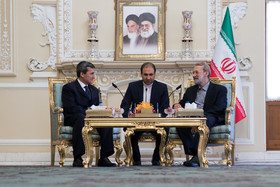دیدار رشید مرادف وزیر امور خارجه ترکمنستان با علی لاریجانی رییس مجلس شورای اسلامی
