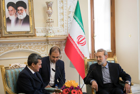 دیدار رشید مرادف وزیر امور خارجه ترکمنستان با علی لاریجانی رییس مجلس شورای اسلامی