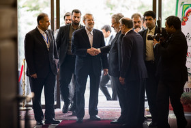 حضور علی لاریجانی، رییس مجلس شورای اسلامی در نشست اضطراری کمیته دائمی فلسطین در اتحادیه بین‌المجالس اسلامی