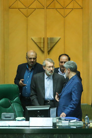 علی لاریجانی، رئیس مجلس، در جلسه علنی مجلس شورای اسلامی