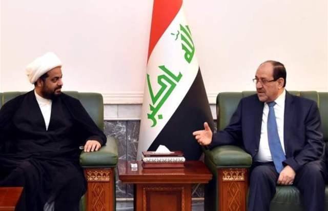تاکید مالکی و دبیر کل جنبش عصائب اهل الحق بر لزوم تلاش برای تسریع روند تشکیل دولت جدید در عراق